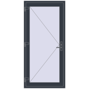 REHAU Euro-Design 60 930x1960 мм ANTHRACITE_GREY_STRUKTURAL з двох сторін