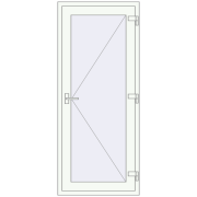 Вхідні двері 800x1900 мм REHAU Brillant-Design Білий (RAL 9016) з двох сторін