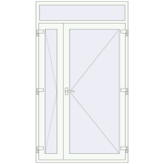 Вхідні двері 1350x2350 мм REHAU Brillant-Design Білий (RAL 9016) з двох сторін Вхідні двері 1350x2350 мм REHAU Brillant-Design Білий (RAL 9016) з двох сторін