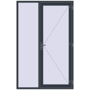 REHAU SYNEGO 1550x2400 мм ANTHRACITE_GREY_STRUKTURAL з двох сторін