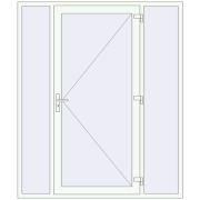 Вхідні двері 1850x2200 мм REHAU Euro-Design 60 Білий (RAL 9016) з двох сторін Вхідні двері 1850x2200 мм REHAU Euro-Design 60 Білий (RAL 9016) з двох сторін