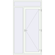 Вхідні двері 1340x2530 мм REHAU Euro-Design 60 Білий (RAL 9016) з двох сторін