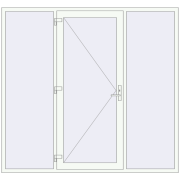 Вхідні двері 2300x2150 мм REHAU SYNEGO Білий (RAL 9016) з двох сторін Вхідні двері 2300x2150 мм REHAU SYNEGO Білий (RAL 9016) з двох сторін