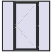 Вхідні двері 2000x2100 мм REHAU Euro-Design 60 ANTHRACITE_GREY_GLATT з двох сторін Вхідні двері 2000x2100 мм REHAU Euro-Design 60 ANTHRACITE_GREY_GLATT з двох сторін