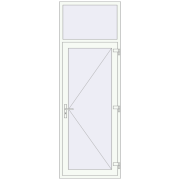 Вхідні двері 900x2600 мм REHAU Euro-Design 60 Білий (RAL 9016) з двох сторін