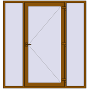 Вхідні двері 2000x2100 мм REHAU Euro-Design 60 GOLDEN OAK з двох сторін