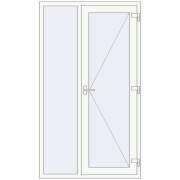 Вхідні двері 1200x2100 мм REHAU Euro-Design 60 Білий (RAL 9016) з двох сторін