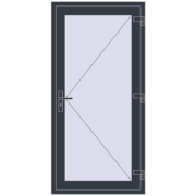 REHAU Euro-Design 60 890x1900 мм ANTHRACITE_GREY_STRUKTURAL з двох сторін