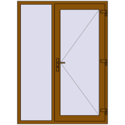 Вхідні двері 1400x1900 мм REHAU Brillant-Design GOLDEN OAK ззовні