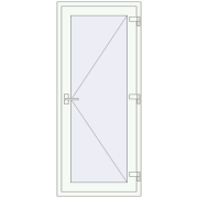 Вхідні двері 800x1900 мм REHAU Euro-Design 60 Білий (RAL 9016) з двох сторін