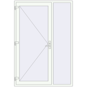 Вхідні двері 1500x2200 мм REHAU Brillant-Design Білий (RAL 9016) з двох сторін