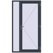 REHAU Euro-Design 60 1230x2200 мм ANTHRACITE_GREY_STRUKTURAL з двох сторін