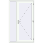 Вхідні двері 1270x2100 мм REHAU Euro-Design 60 Білий (RAL 9016) з двох сторін Вхідні двері 1270x2100 мм REHAU Euro-Design 60 Білий (RAL 9016) з двох сторін