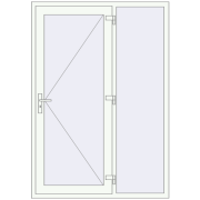 Вхідні двері 1400x2000 мм REHAU Euro-Design 60 Білий (RAL 9016) з двох сторін Вхідні двері 1400x2000 мм REHAU Euro-Design 60 Білий (RAL 9016) з двох сторін