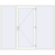 Вхідні двері 2500x2070 мм REHAU Brillant-Design Білий (RAL 9016) з двох сторін