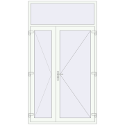 Вхідні двері 1500x2700 мм REHAU Brillant-Design Білий (RAL 9016) з двох сторін