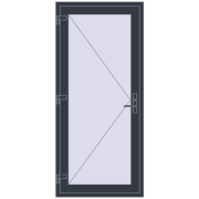 Вхідні двері 900x2000 мм REHAU Euro-Design 60 ANTHRACITE_GREY_STRUKTURAL з двох сторін