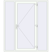 Вхідні двері 1900x2200 мм REHAU Brillant-Design Білий (RAL 9016) з двох сторін Вхідні двері 1900x2200 мм REHAU Brillant-Design Білий (RAL 9016) з двох сторін