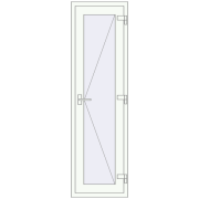Вхідні двері 580x1990 мм REHAU Euro-Design 60 Білий (RAL 9016) з двох сторін