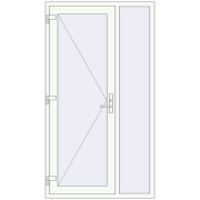 Вхідні двері 1160x2090 мм REHAU Euro-Design 60 Білий (RAL 9016) з двох сторін Вхідні двері 1160x2090 мм REHAU Euro-Design 60 Білий (RAL 9016) з двох сторін