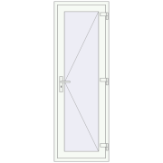 Вхідні двері 700x2050 мм REHAU Euro-Design 60 Білий (RAL 9016) з двох сторін