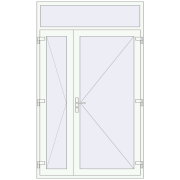 Вхідні двері 1460x2420 мм REHAU Euro-Design 60 Білий (RAL 9016) з двох сторін