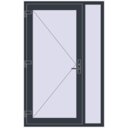 REHAU Euro-Design 60 1170x1830 мм ANTHRACITE_GREY_STRUKTURAL з двох сторін