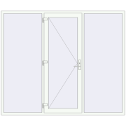 Вхідні двері 2500x2100 мм REHAU Euro-Design 60 Білий (RAL 9016) з двох сторін