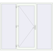 Вхідні двері 2300x2100 мм REHAU SYNEGO Білий (RAL 9016) з двох сторін Вхідні двері 2300x2100 мм REHAU SYNEGO Білий (RAL 9016) з двох сторін