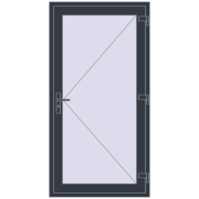REHAU Euro-Design 60 980x1900 мм ANTHRACITE_GREY_STRUKTURAL з двох сторін