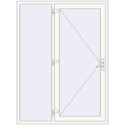 Вхідні двері 1560x2100 мм REHAU Euro-Design 60 Білий (RAL 9016) з двох сторін