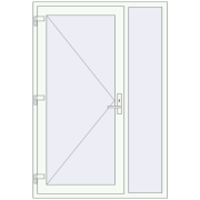 Вхідні двері 1300x1900 мм REHAU Euro-Design 60 Білий (RAL 9016) з двох сторін