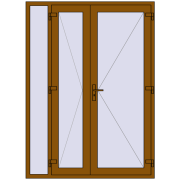 Вхідні двері 1600x2200 мм REHAU Brillant-Design GOLDEN OAK з двох сторін