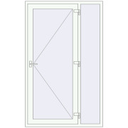 Вхідні двері 1300x2100 мм REHAU Euro-Design 60 Білий (RAL 9016) з двох сторін