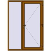 Вхідні двері 1500x2100 мм REHAU SYNEGO GOLDEN OAK з двох сторін