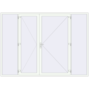 Вхідні двері 3300x2400 мм REHAU SYNEGO Білий (RAL 9016) з двох сторін