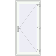 Вхідні двері 900x2000 мм REHAU Brillant-Design Білий (RAL 9016) з двох сторін