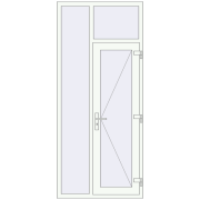 Вхідні двері 1010x2300 мм REHAU Brillant-Design Білий (RAL 9016) з двох сторін