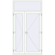 Вхідні двері 1400x2600 мм REHAU Euro-Design 60 Білий (RAL 9016) з двох сторін Вхідні двері 1400x2600 мм REHAU Euro-Design 60 Білий (RAL 9016) з двох сторін