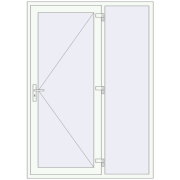 Вхідні двері 1500x2100 мм REHAU Euro-Design 60 Білий (RAL 9016) з двох сторін