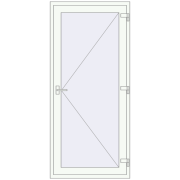 Вхідні двері 970x2110 мм REHAU Euro-Design 60 Білий (RAL 9016) з двох сторін