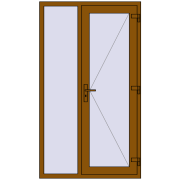 Вхідні двері 1150x2000 мм REHAU SYNEGO GOLDEN OAK з двох сторін