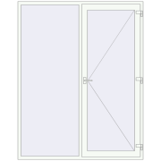 Вхідні двері 1900x2400 мм REHAU SYNEGO Білий (RAL 9016) з двох сторін Вхідні двері 1900x2400 мм REHAU SYNEGO Білий (RAL 9016) з двох сторін