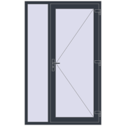 Вхідні двері 1300x2100 мм REHAU Euro-Design 60 ANTHRACITE_GREY_STRUKTURAL з двох сторін