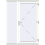 Вхідні двері 1500x2000 мм REHAU Euro-Design 60 Білий (RAL 9016) з двох сторін