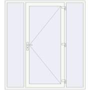 Вхідні двері 2000x2200 мм REHAU Euro-Design 60 Білий (RAL 9016) з двох сторін Вхідні двері 2000x2200 мм REHAU Euro-Design 60 Білий (RAL 9016) з двох сторін