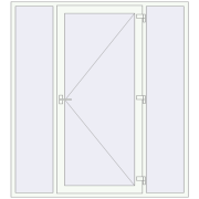 Вхідні двері 2000x2200 мм REHAU Euro-Design 60 Білий (RAL 9016) з двох сторін Вхідні двері 2000x2200 мм REHAU Euro-Design 60 Білий (RAL 9016) з двох сторін