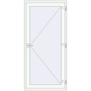 Вхідні двері 1000x2100 мм REHAU Euro-Design 60 Білий (RAL 9016) з двох сторін Вхідні двері 1000x2100 мм REHAU Euro-Design 60 Білий (RAL 9016) з двох сторін