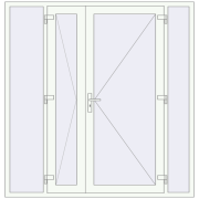 Вхідні двері 2000x2070 мм REHAU Euro-Design 60 Білий (RAL 9016) з двох сторін