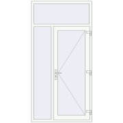 Вхідні двері 1200x2400 мм REHAU Brillant-Design Білий (RAL 9016) з двох сторін